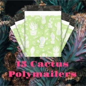 15 Green‎ Cactus 12"x15" Poly Mailers 🌵